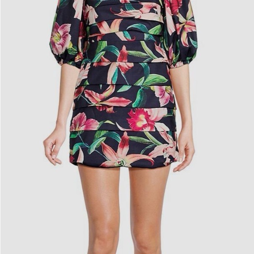 PatBO Floral Pleated Mini Dress - Designer Dress